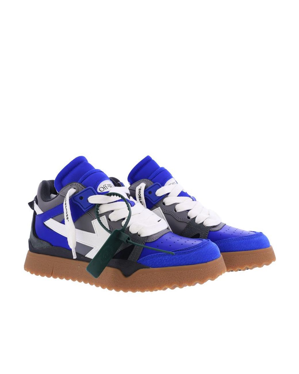 Off-White c/o Virgil Abloh Blue Mid Top Sponge Round Toe Sneakers for men
