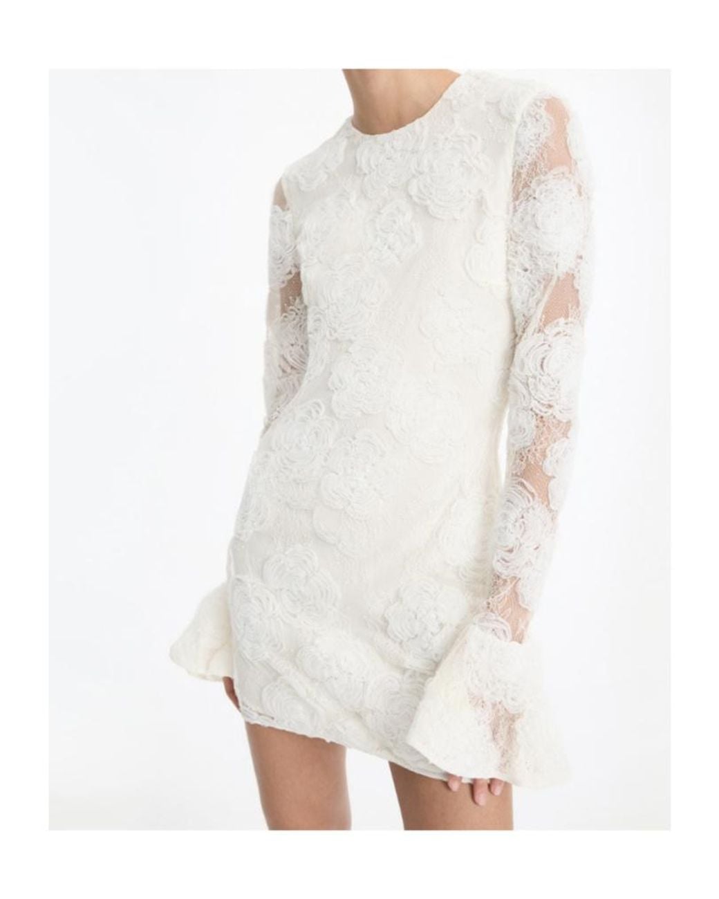 ROTATE BIRGER CHRISTENSEN White Floral Embroidered Mini Dress