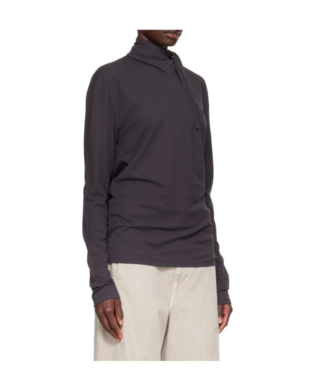 Lemaire Blue Tie-Fastening T-Shirt