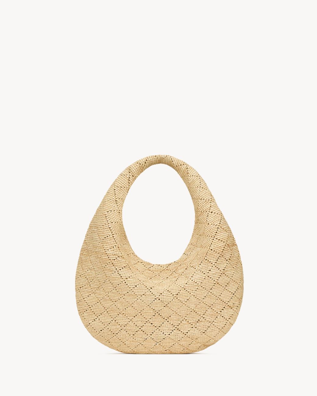 Saint Laurent Natural Icare Logo Plaque Hobo Bag