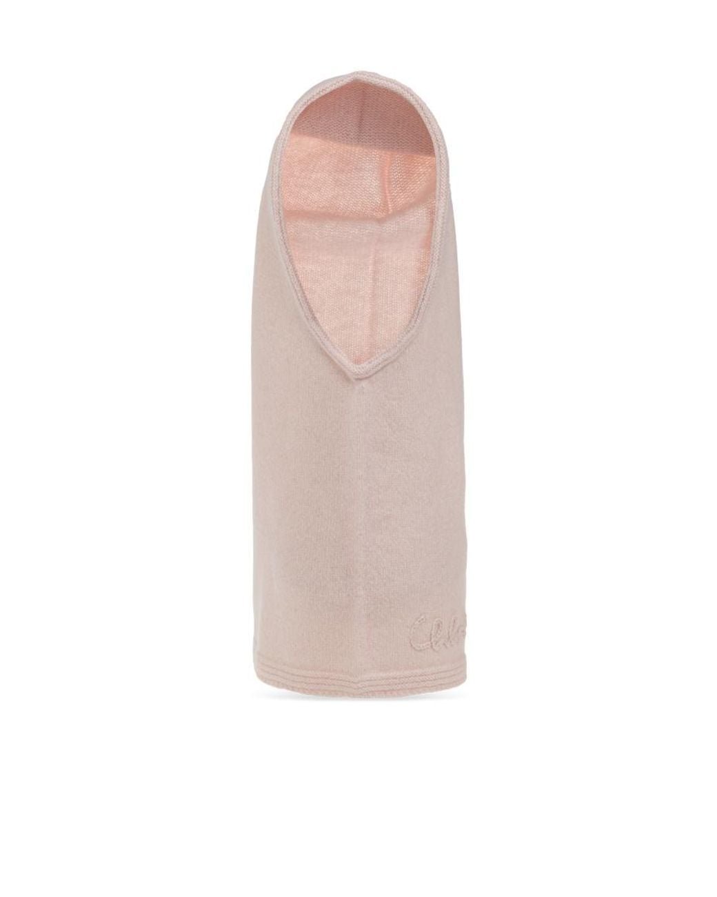 Chloé Pink Chloé Iconic Logo Detailed Knit Balaclava