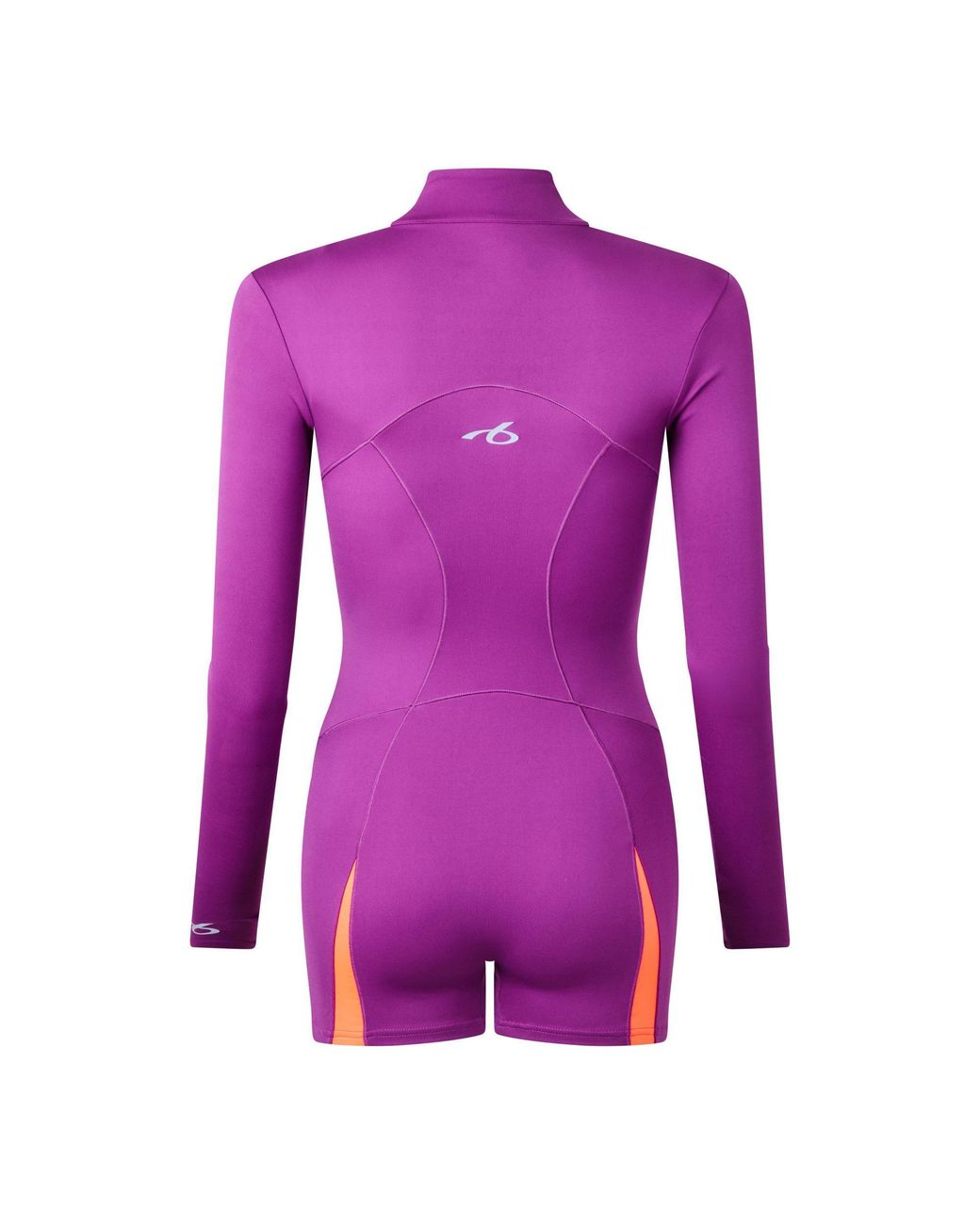 Balenciaga Purple Long-Sleeve Short Unitard Bodysuit