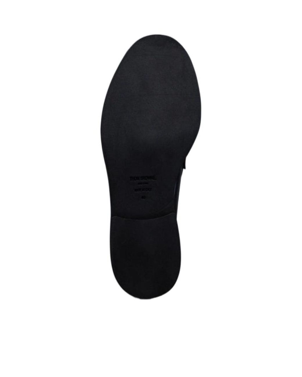 Thom Browne Black Round Toe Slip-On Loafers