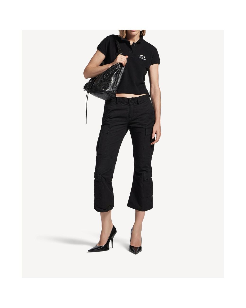 Balenciaga Black Cargo Capri Pants