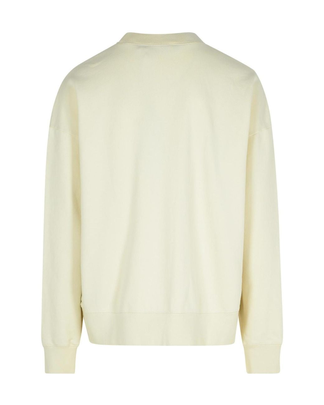 Palm Angels White Logo Printed Crewneck Sweatshirt for men
