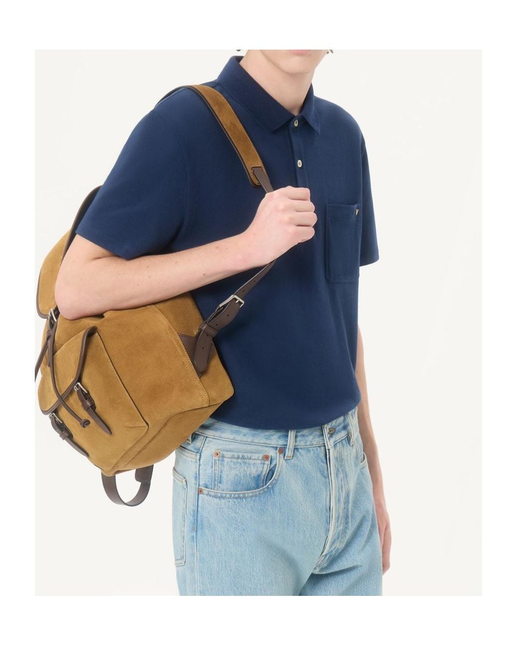 Valentino Blue Vgold Short-Sleeved Polo Shirt for men