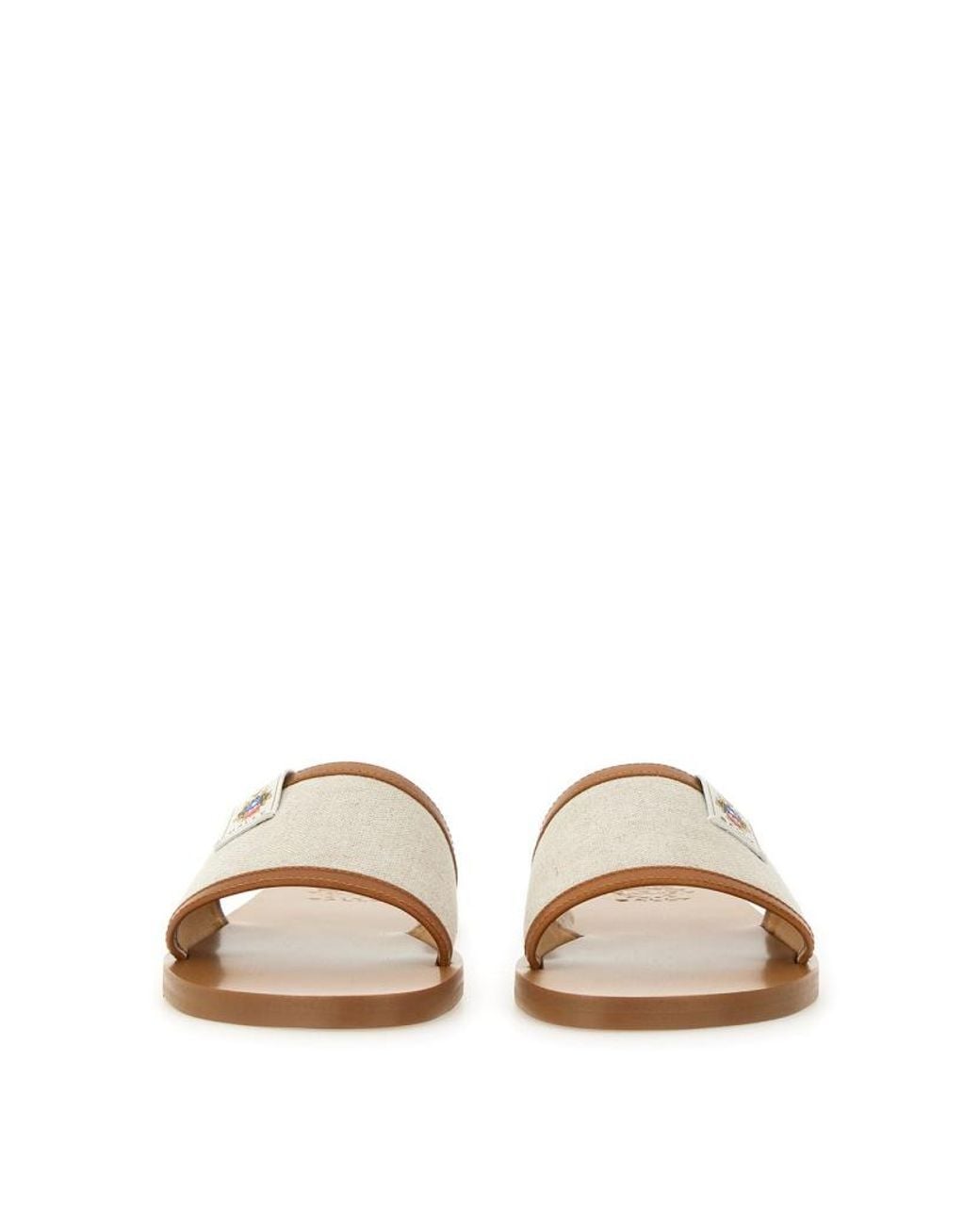 Bally White Logo Patch Open-Toe Slides