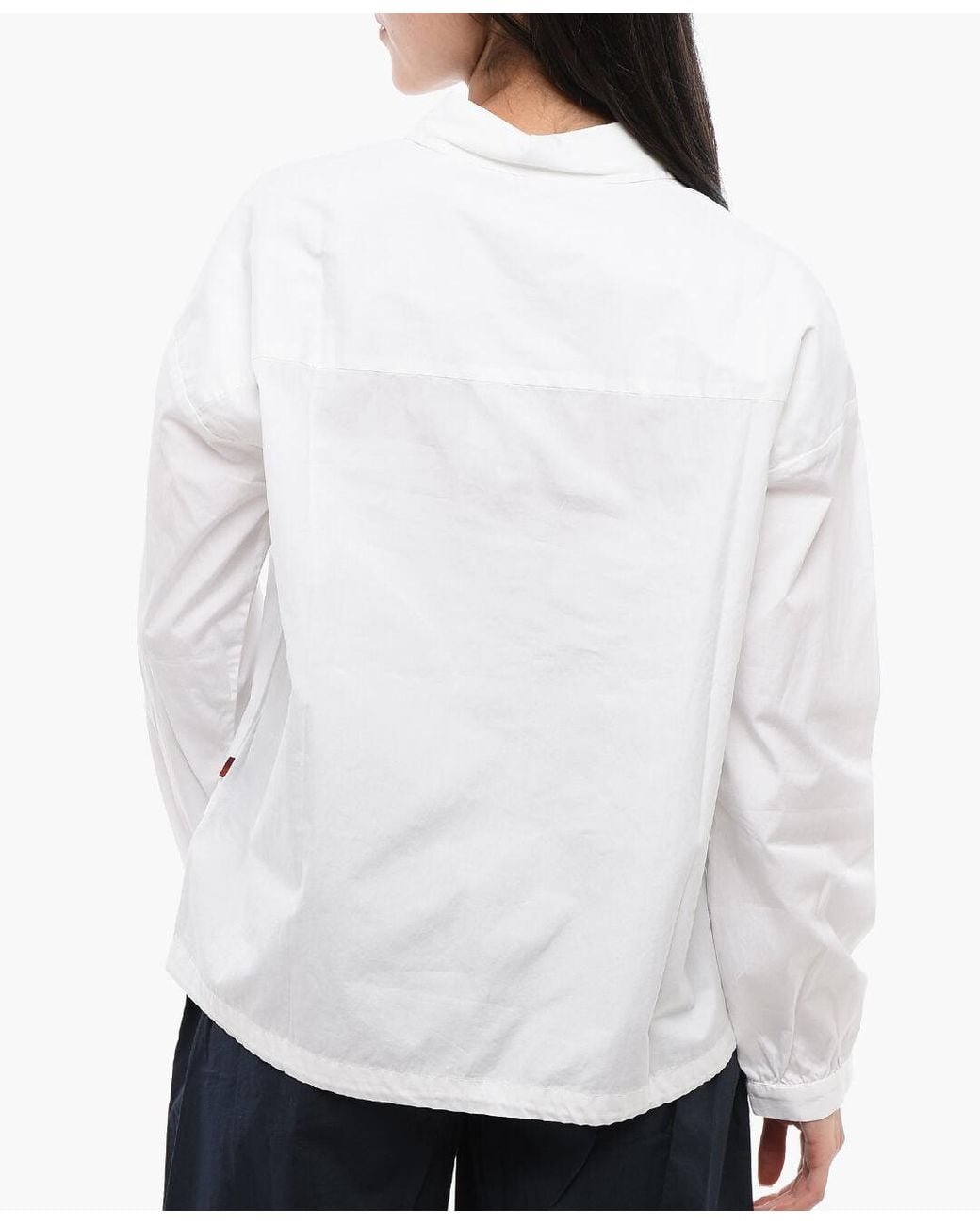 Woolrich White Drawstring-Hem Blouse
