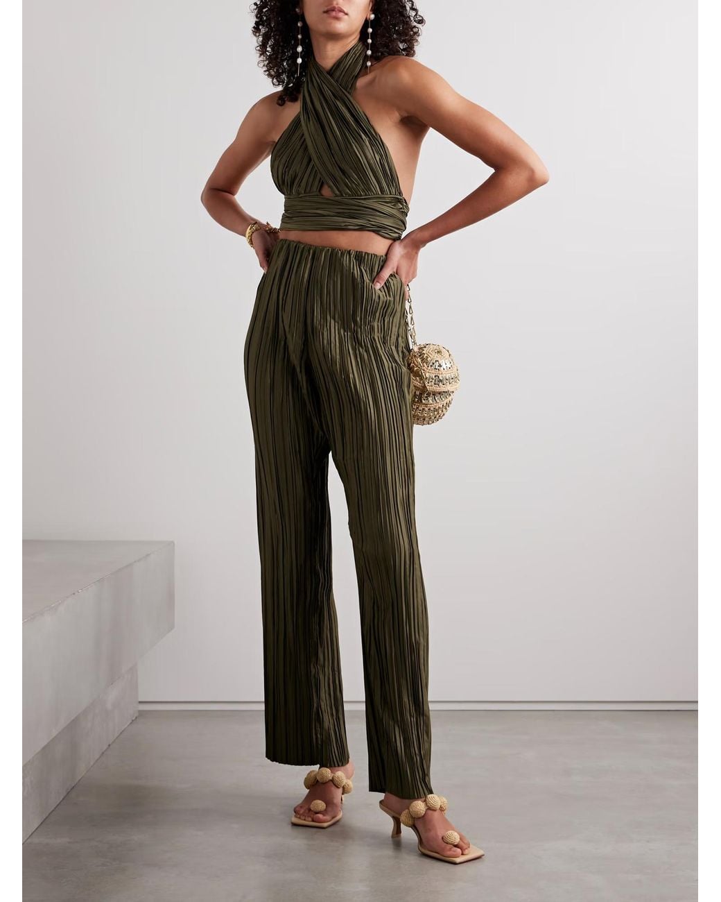 Cult Gaia Green Stacie Trousers
