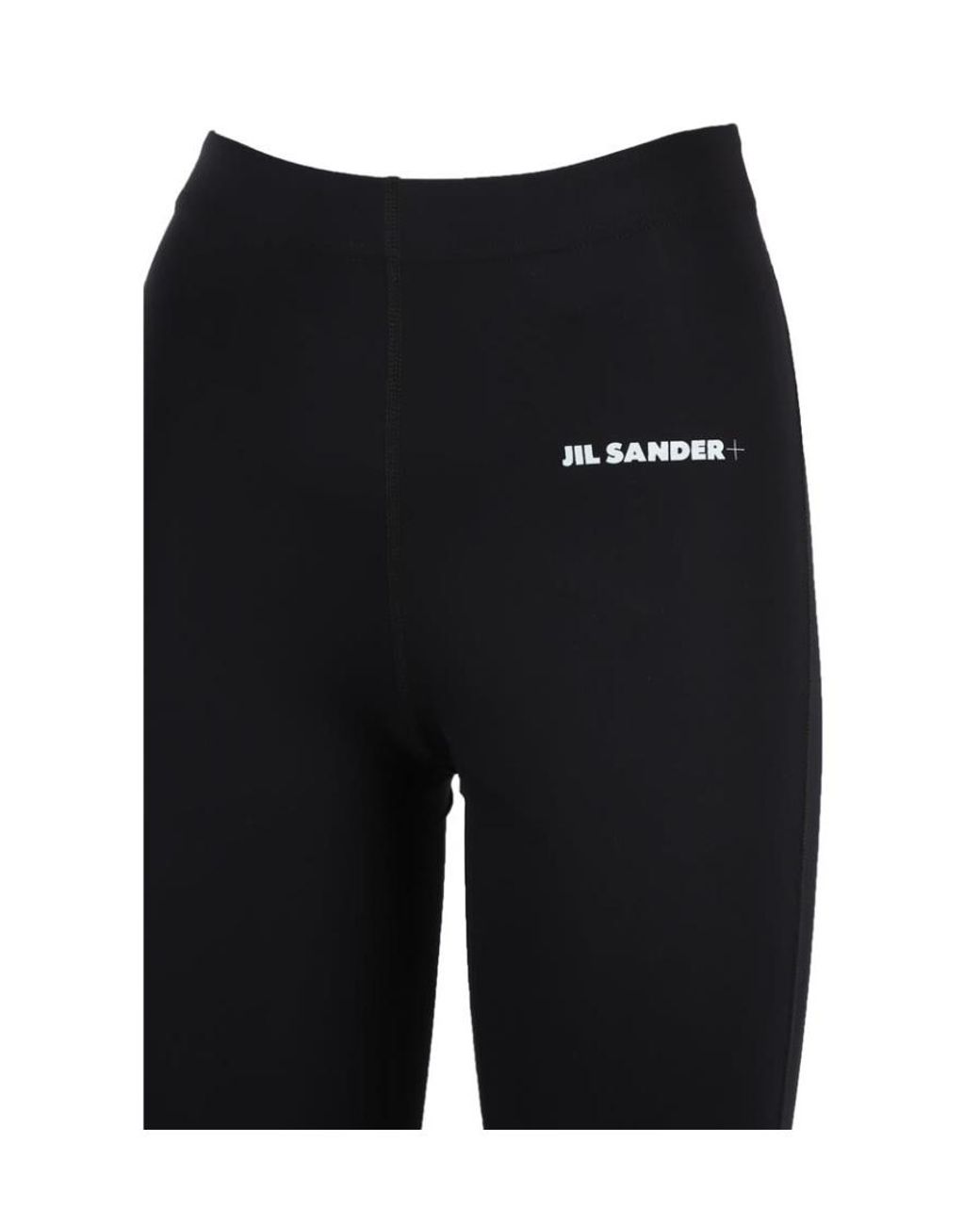 Jil Sander Black Logo Printed Leggings