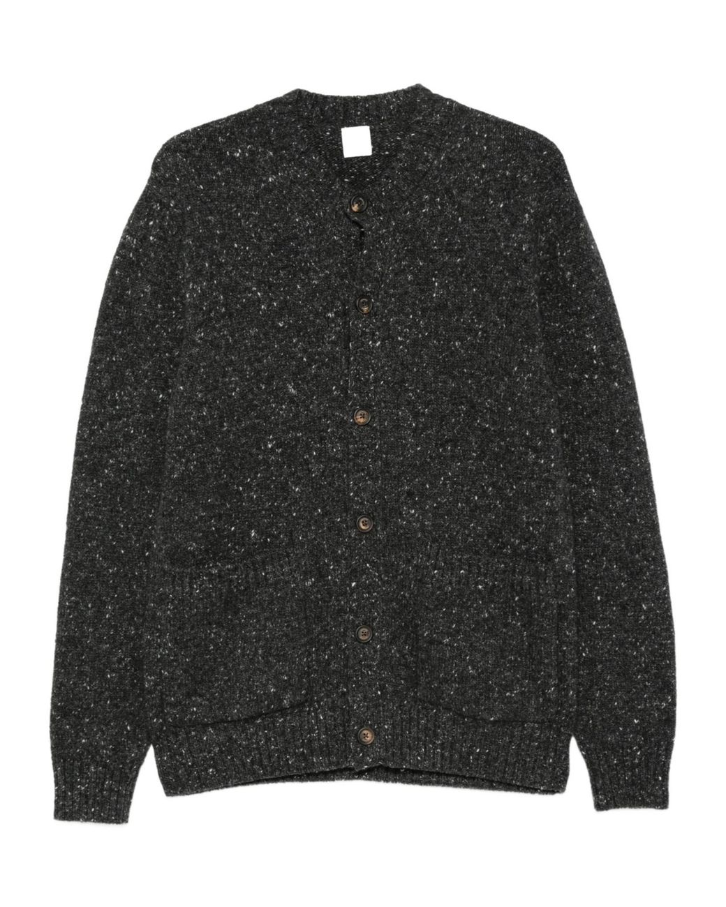 Eleventy Black Button-Up Cardigan for men