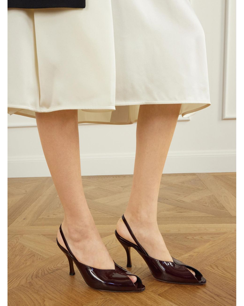 Neous Brown Patent Leather Pumps