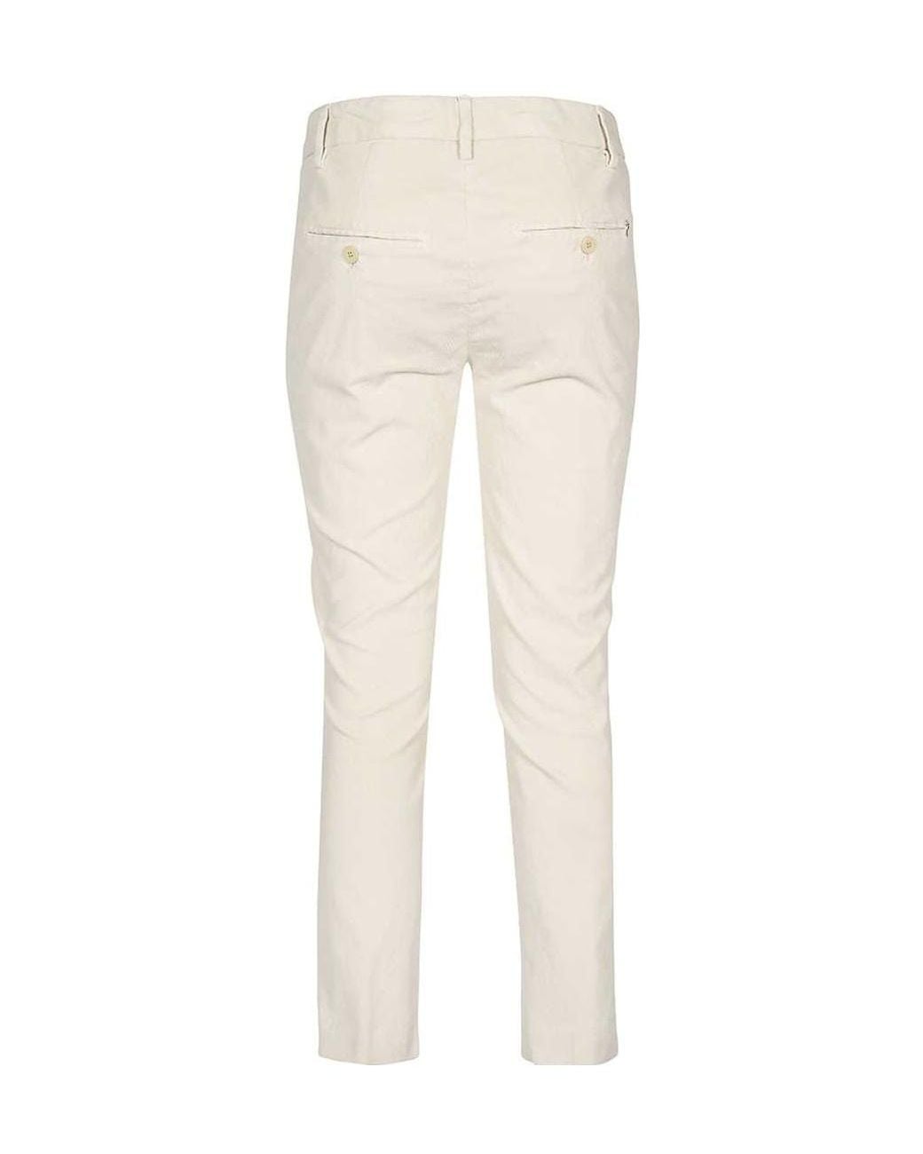 Dondup White Slim-Fit Pants