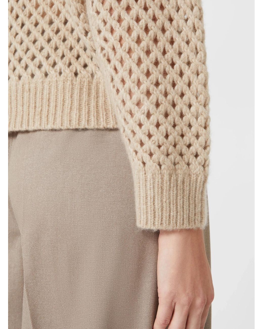 Max Mara Natural Essen Perforated Crewneck Jumper