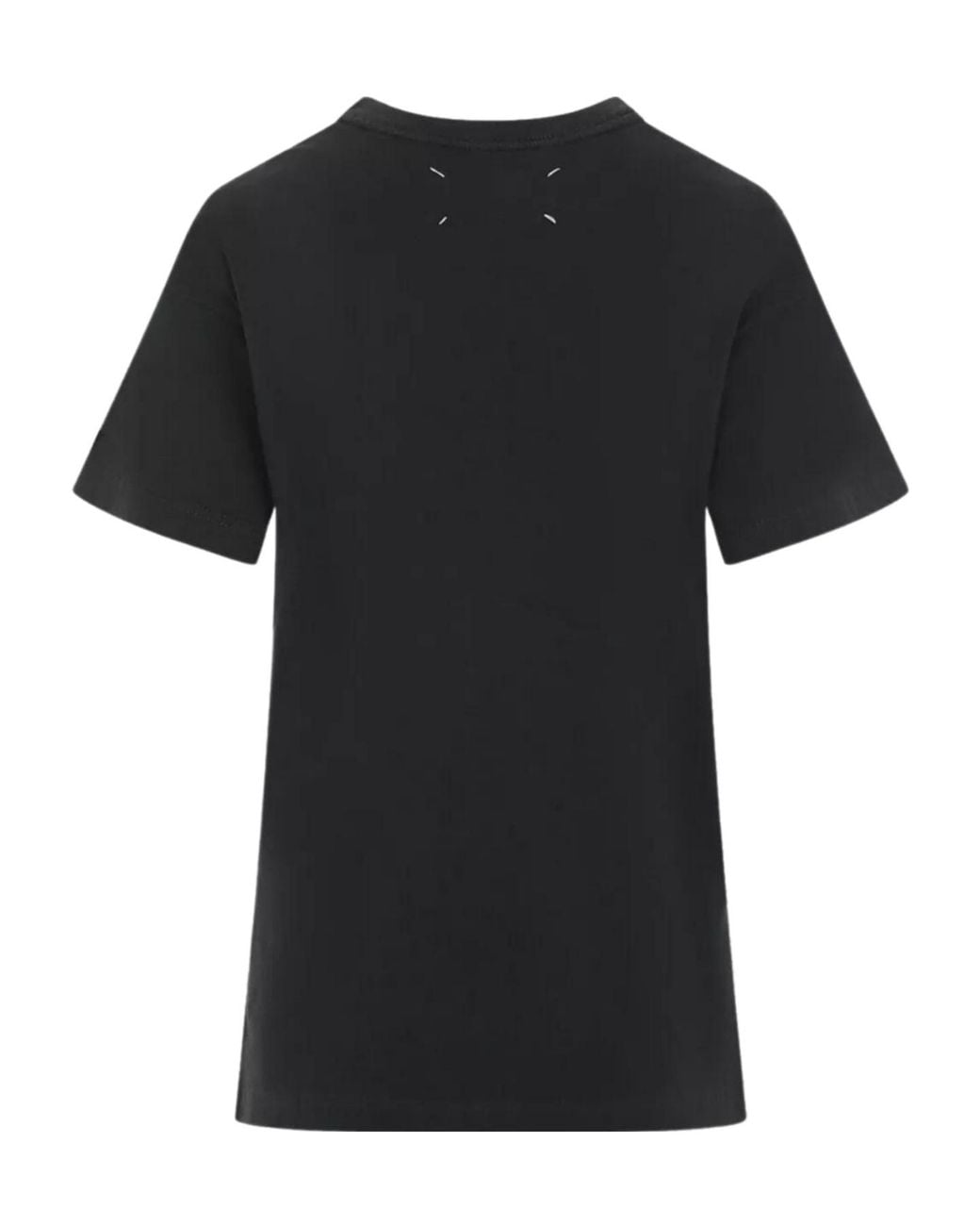 Maison Margiela Black Logo-Embroidered Crewneck T-Shirt