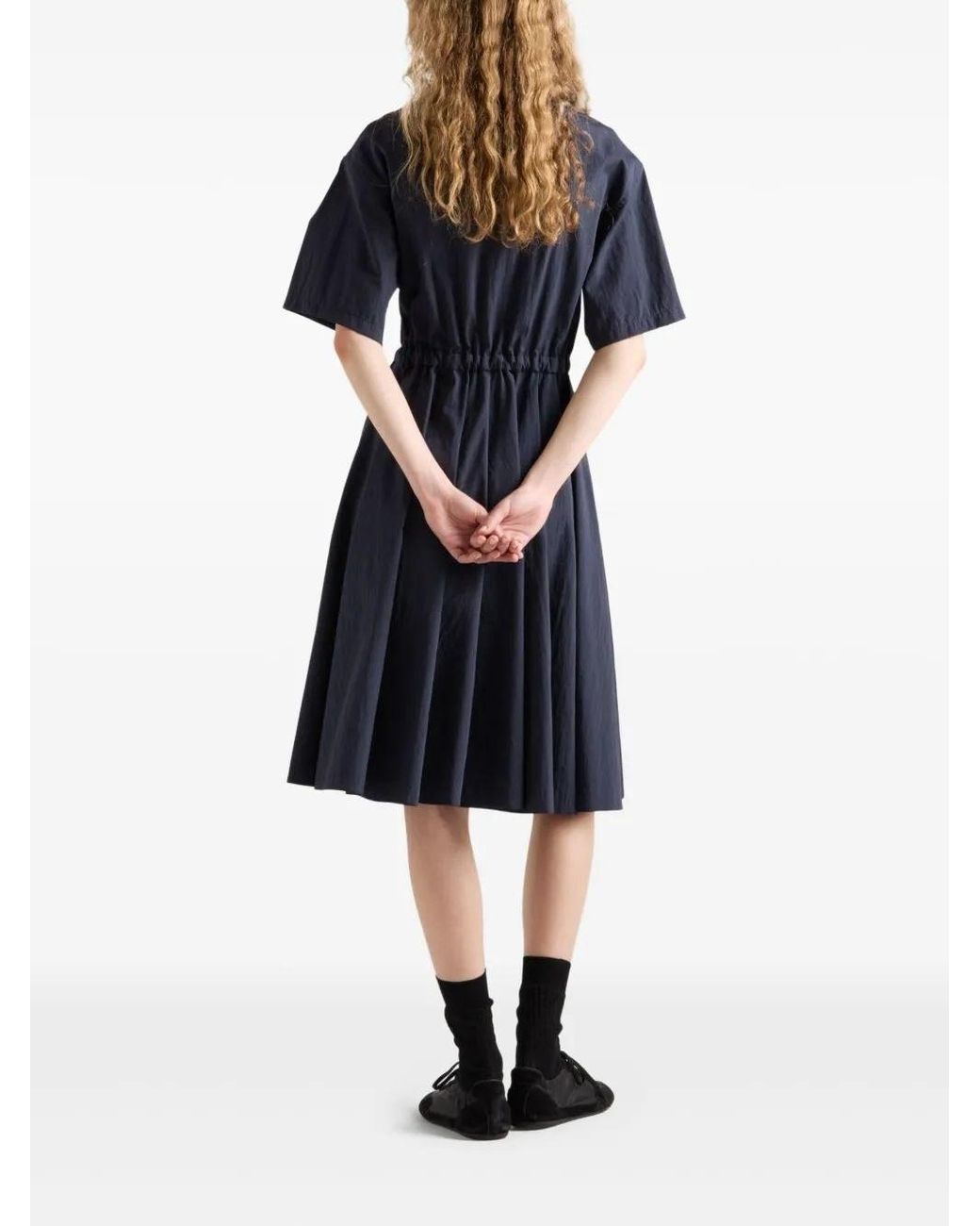 Prada Blue Short Sleeves Dress