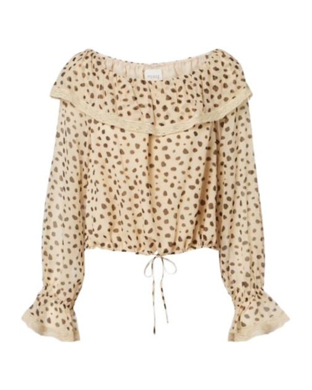 Posse Natural Leopard-Print Silk Blouse