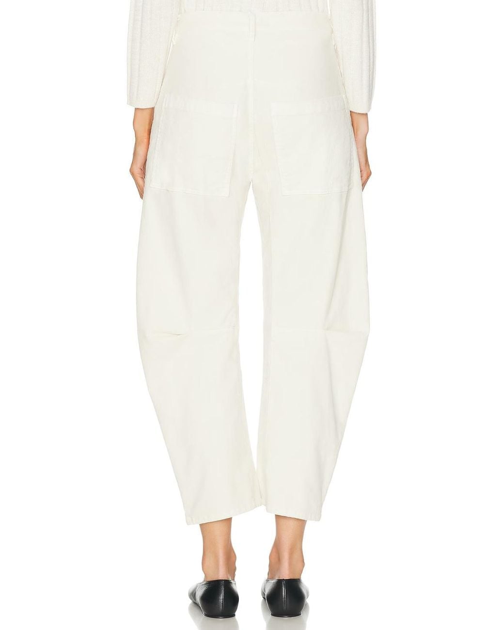 Nili Lotan White Tapered Utility Pants