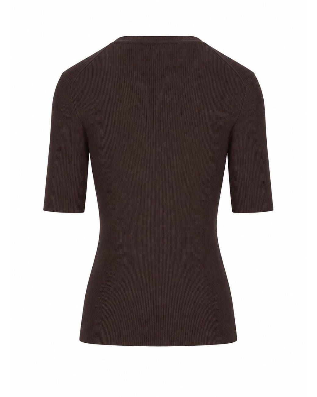 P.A.R.O.S.H. Orange Short Sleeve Ribbed Knitted Top