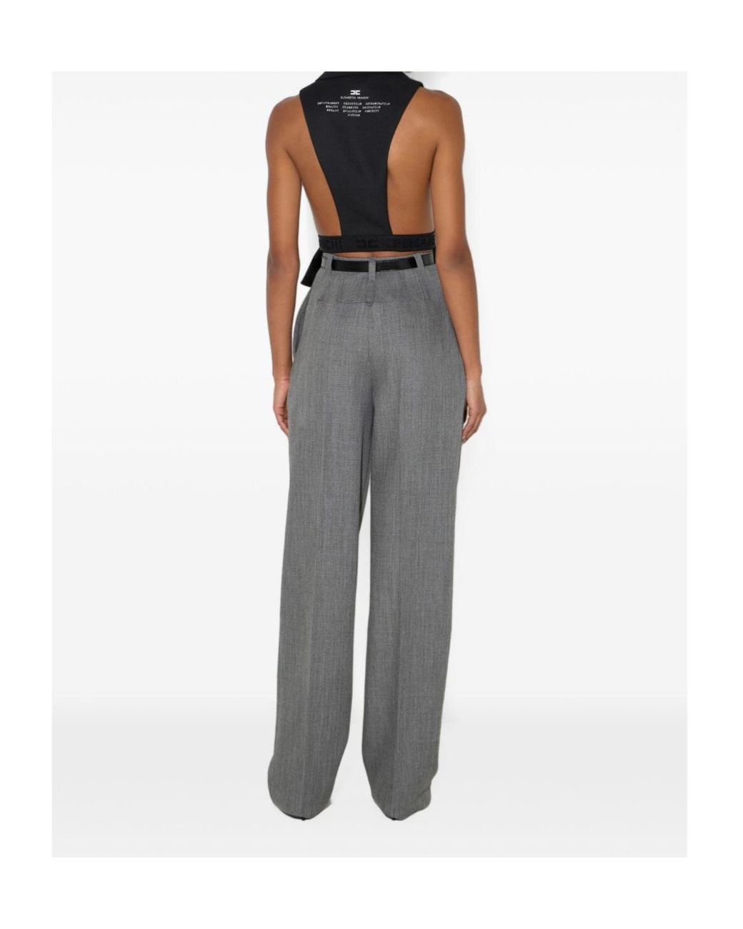Elisabetta Franchi Black Double-Breasted Lettering-Print Waistcoat
