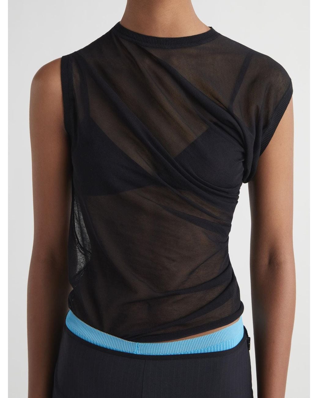 Paloma Wool Black Asymmetrical Knit Top