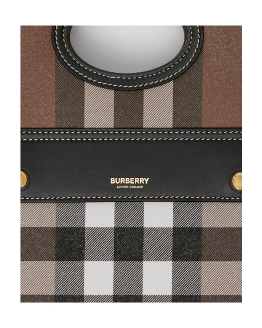 Burberry Black Checkered Mini Pocket Tote Bag