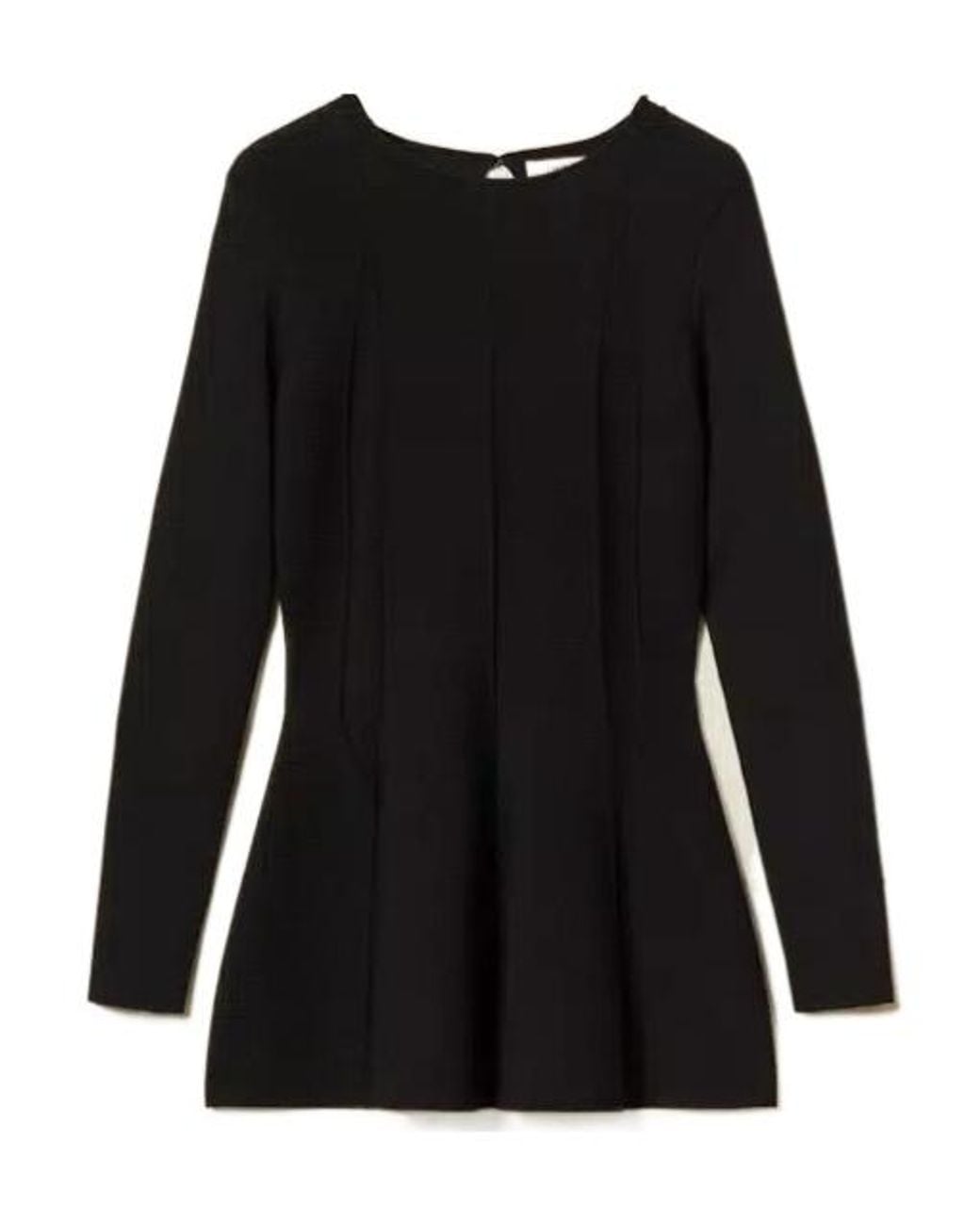Twinset Black Panelled Fine-Knit Dress