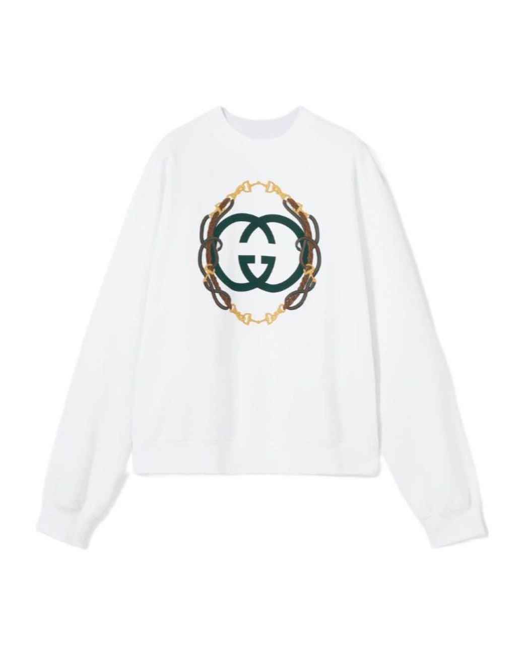 Gucci White Cotton Jersey Sweatshirt With Print