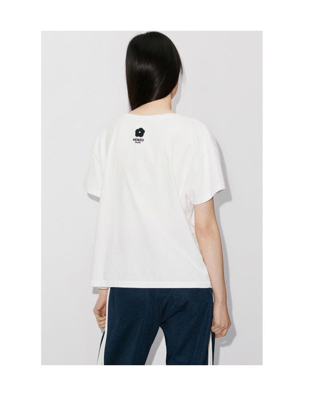 KENZO White Elephant-Embroidered Crewneck T-Shirt