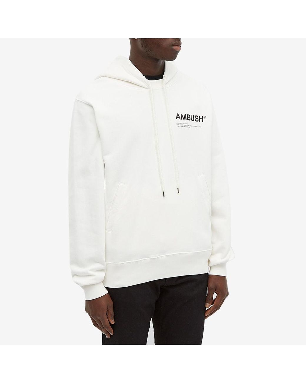 Ambush White Fleece Workshop Hoodie Tofu for men