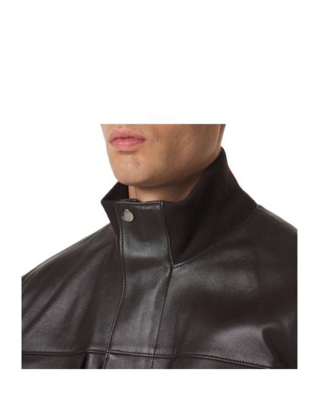 Dolce & Gabbana Black Leather Blouson Jacket for men
