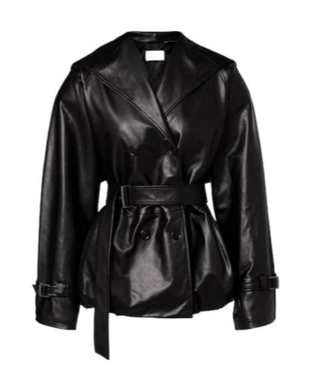 Magda Butrym Black Long-Sleeved Leather Jacket