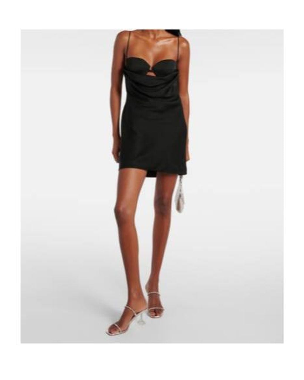 Alex Perry Black Cutout Draped Satin Crêpe Minidress