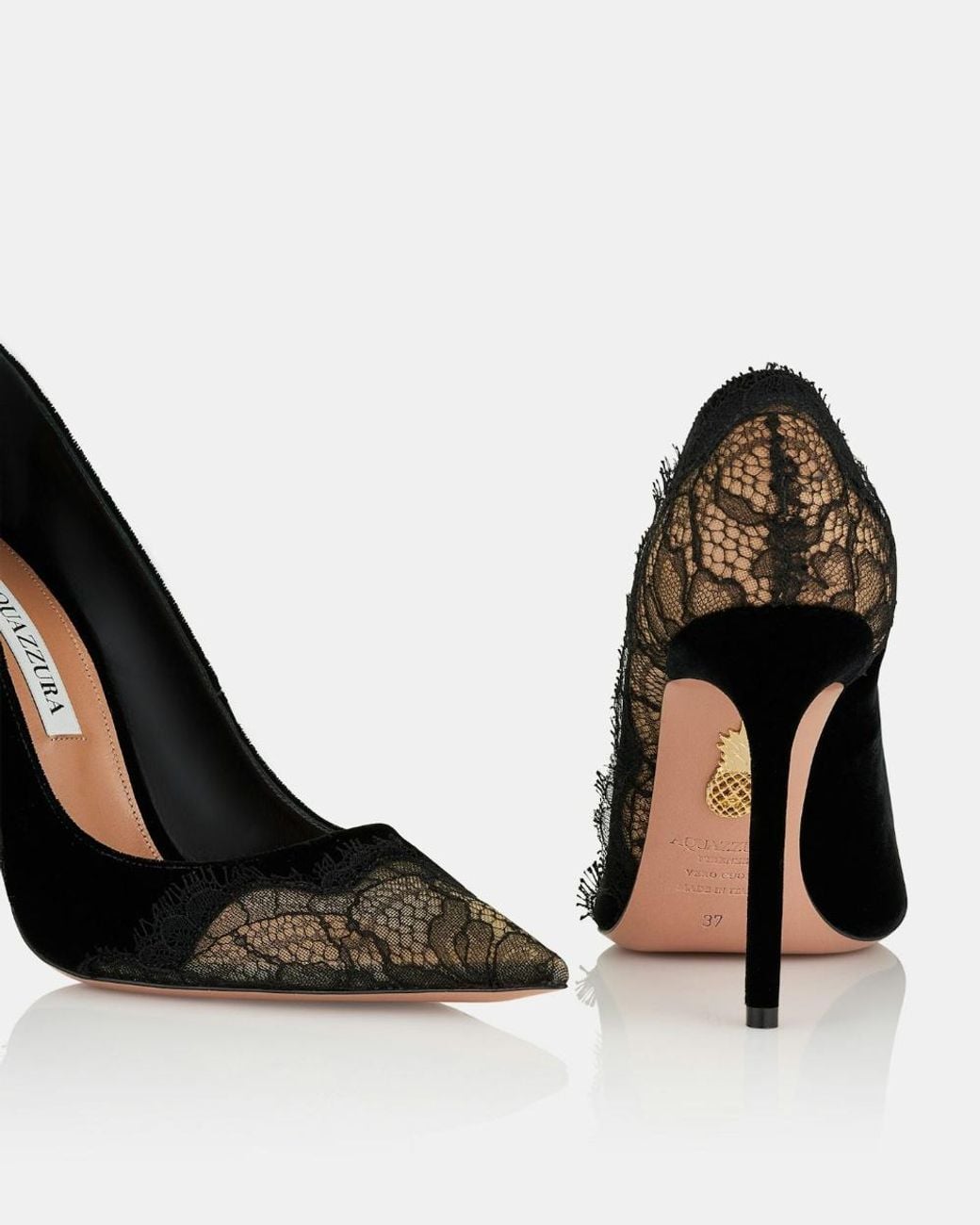 Aquazzura Black Velvet Meadow Pump 105