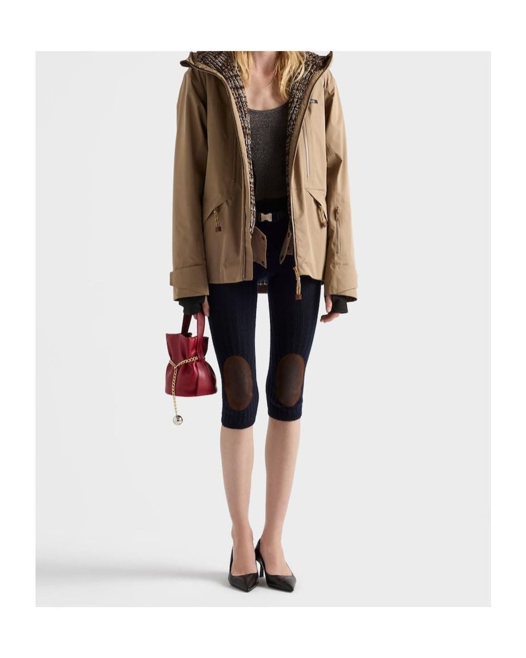 Prada Blue Wool And Cashmere Leggings