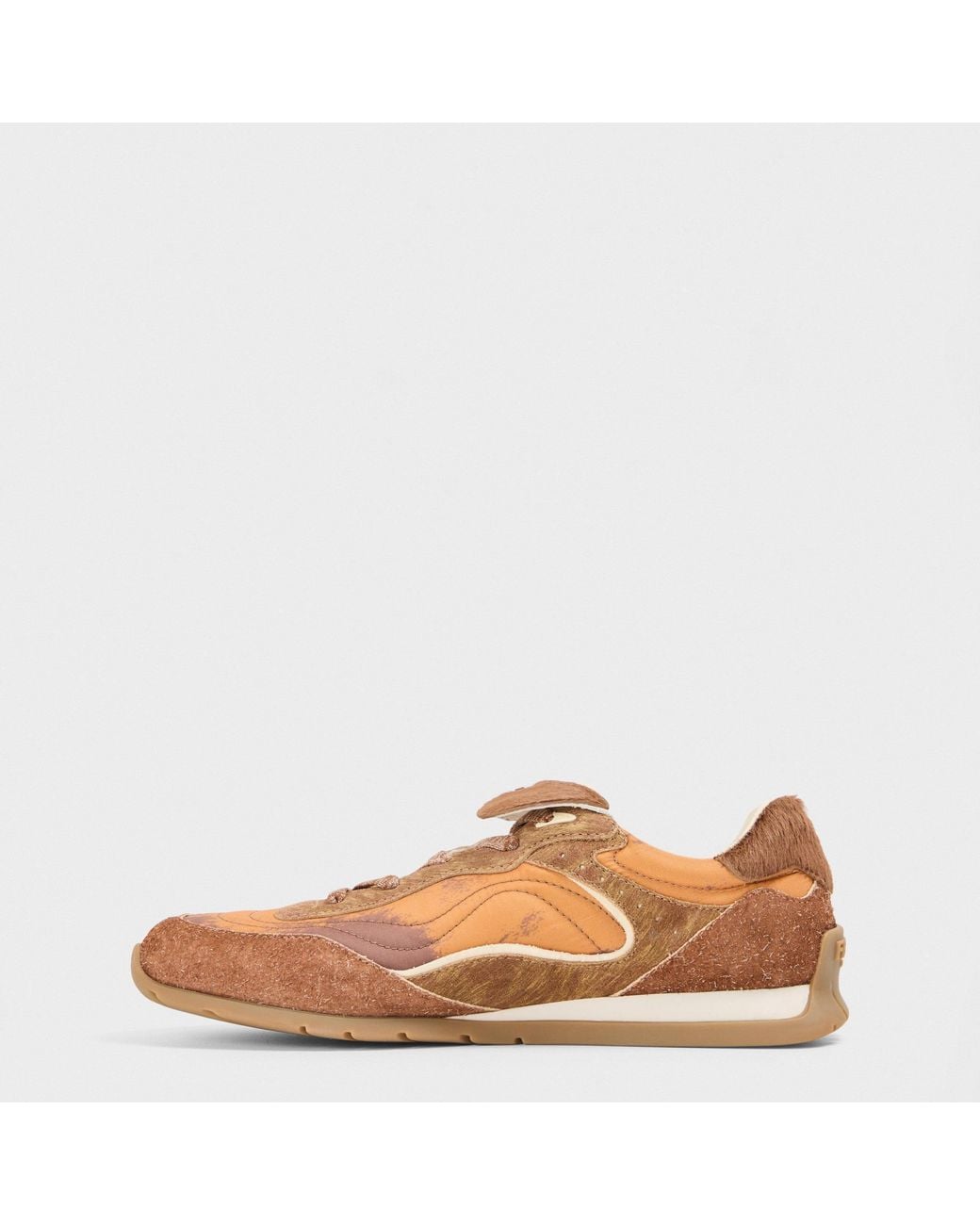 Fendi Brown Lace-Up Low-Top Sneakers