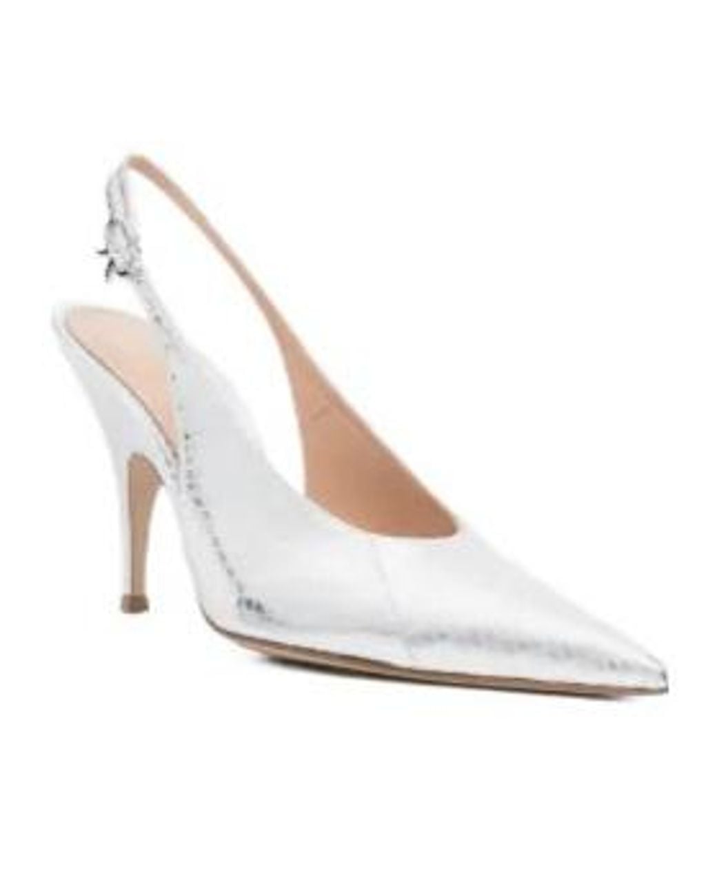 Gianvito Rossi White Sofia Point Reptile-Effect Pumps