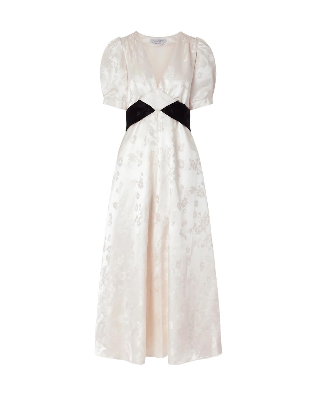 Gabriela Hearst White Jacquard Silk-Satin Maxi Dress