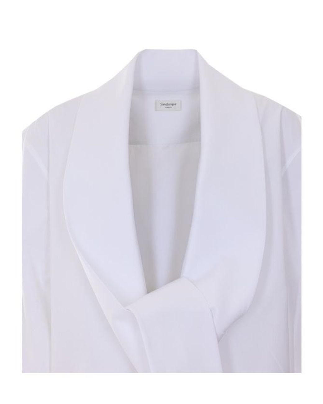 Saint Laurent White Lavallière Oversized Shirt