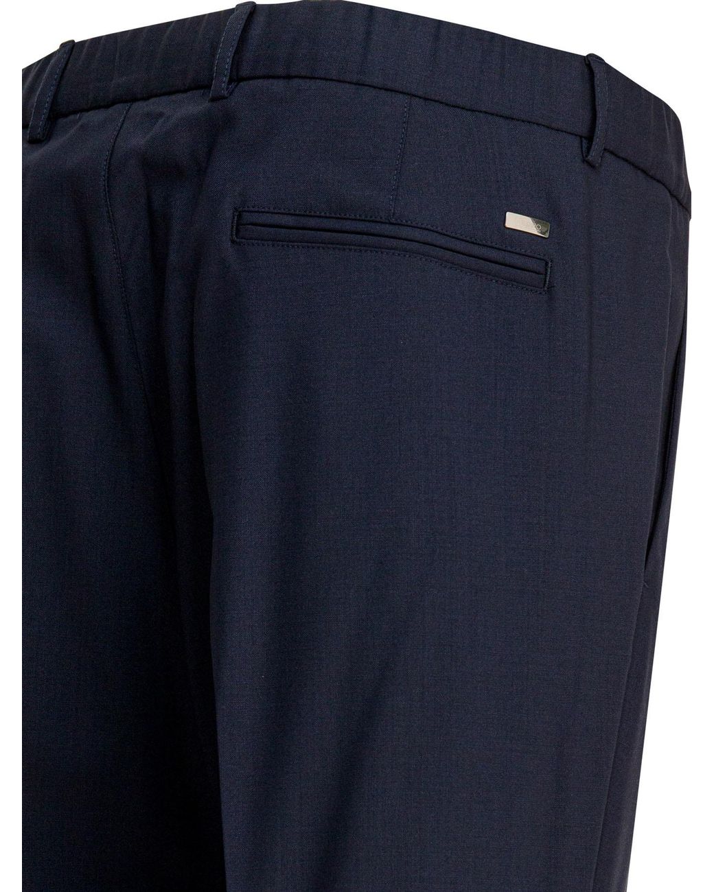 Herno Blue Pleated-Front Trousers for men