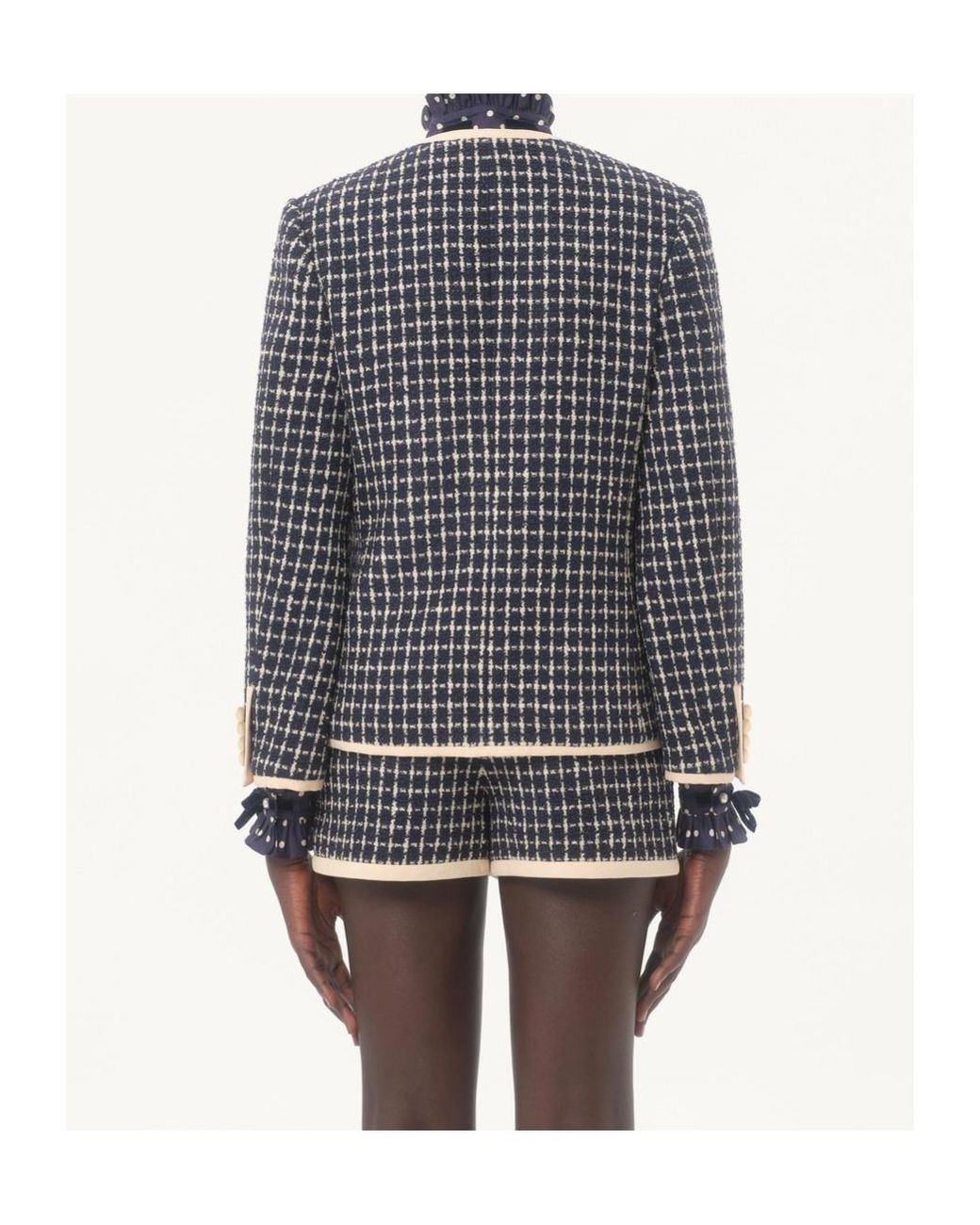 Valentino Black V-Neck Button-Up Jacket