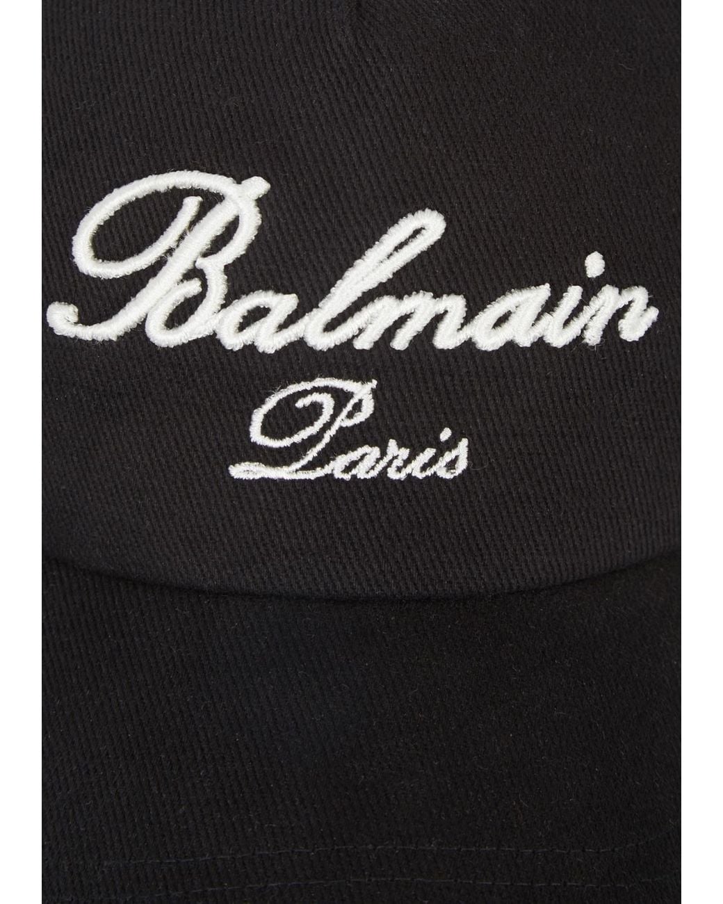 Balmain Black Logo Signature Baseball Cap for men