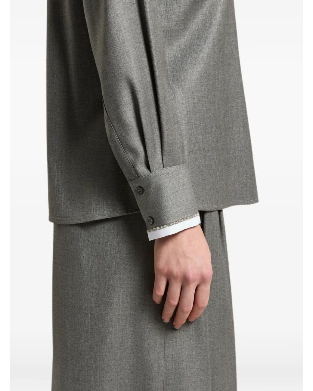 Peserico Gray Long-Sleeved Shirt