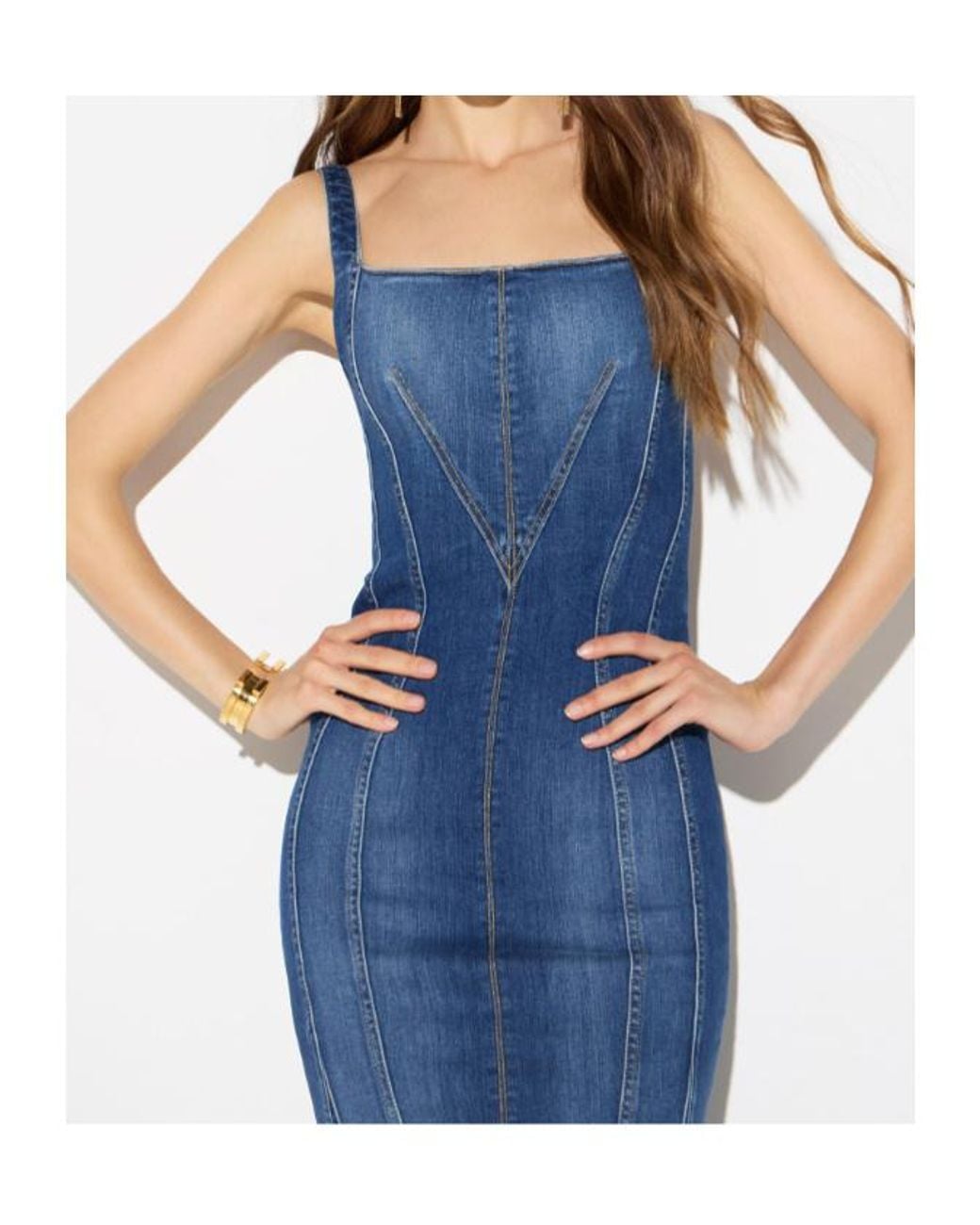 Elisabetta Franchi Blue Slim Fit Denim Dress