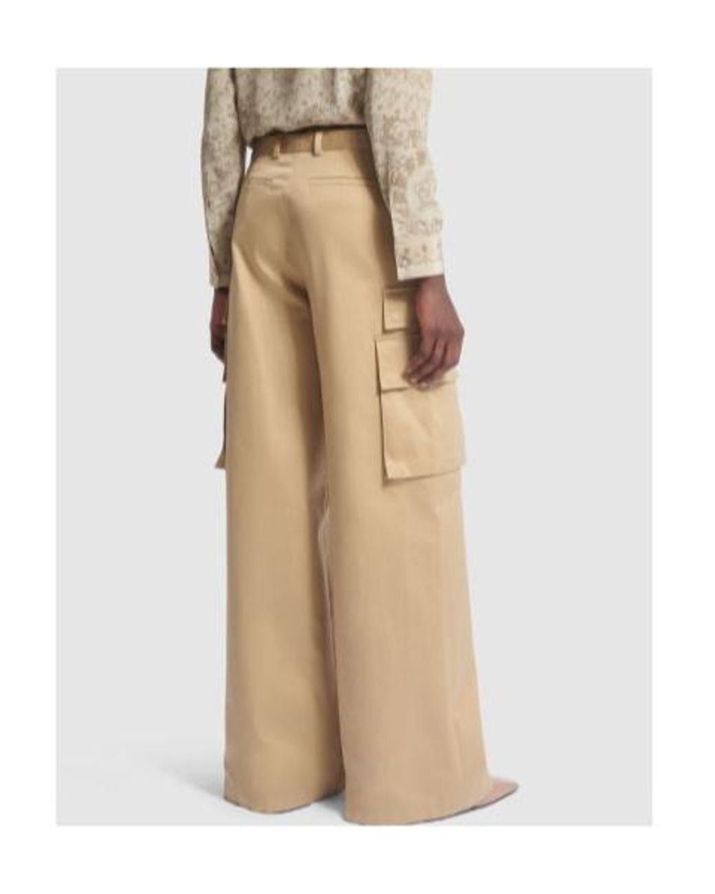 Versace Natural Logo Affixed Tooling Casual Pants
