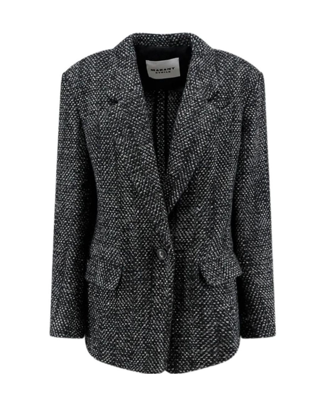 Isabel Marant Black Textured Singlebutton Blazer