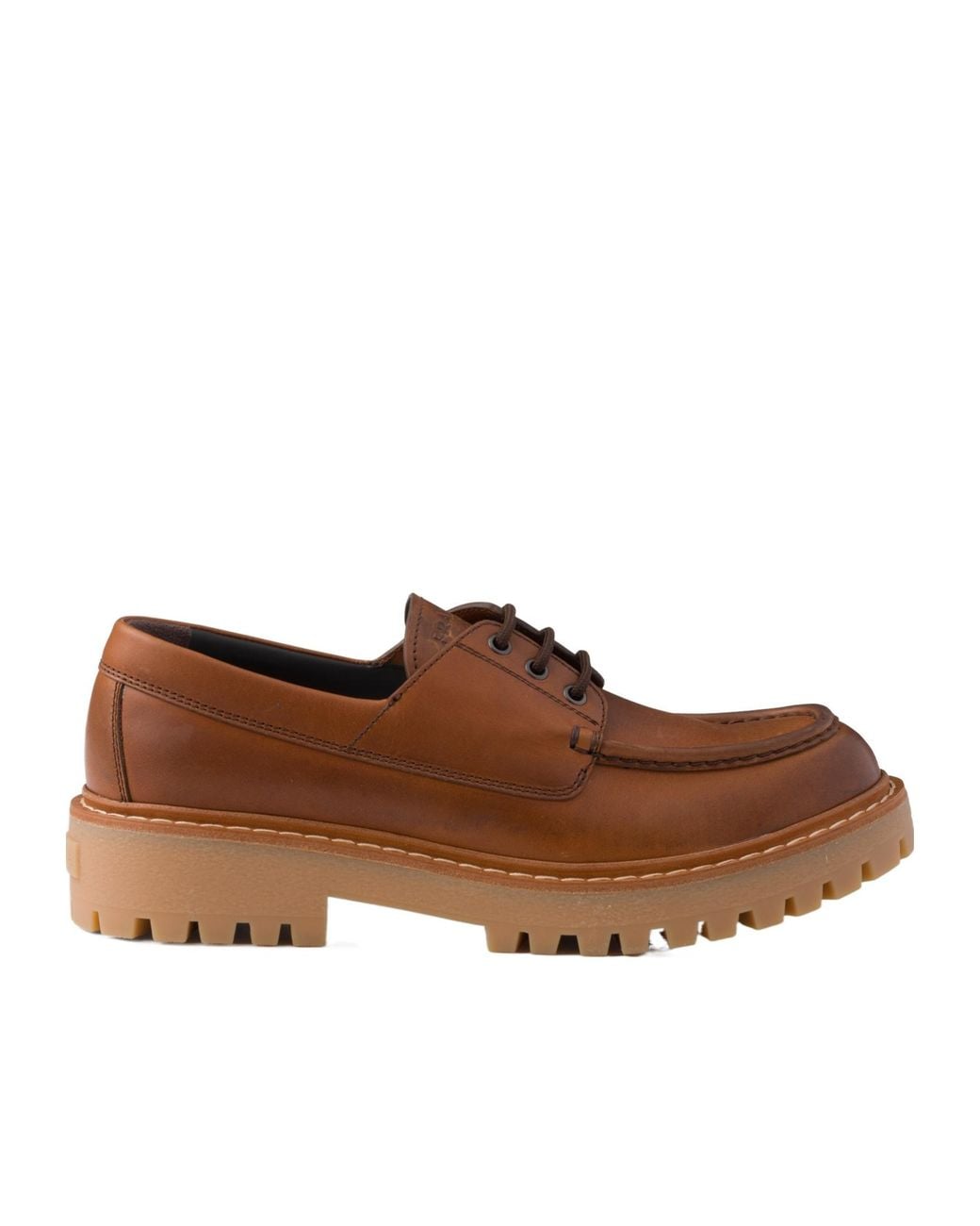Prada Brown Logo-Debossed Lace-Up Shoes for men