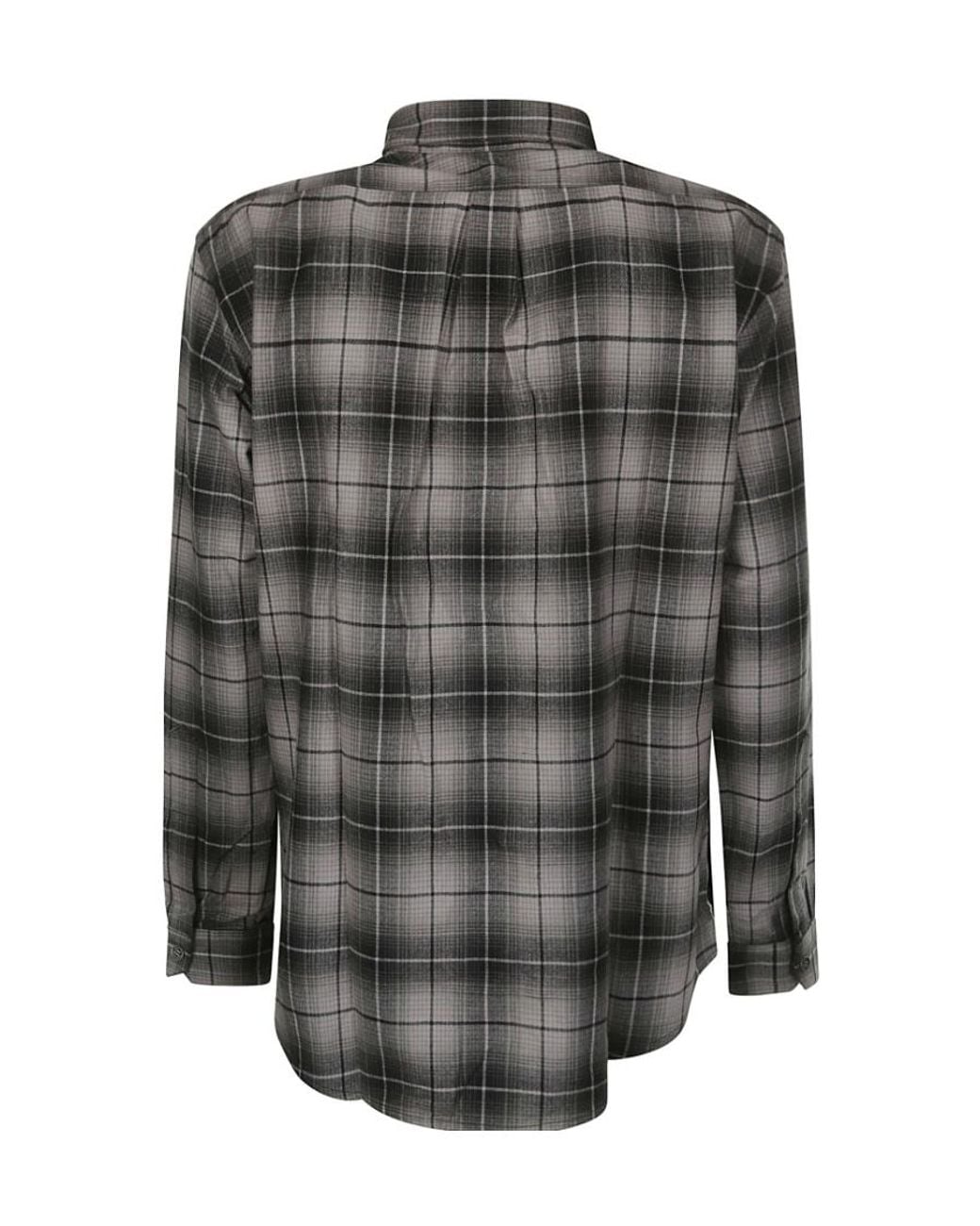 Y. Project Gray Plaid Long-Sleeved Shirt for men
