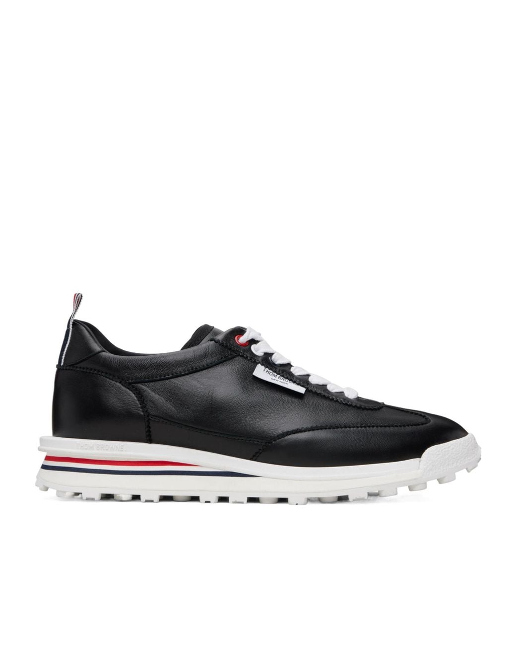 Thom Browne Black Soft Nappa Rwb Tech Runner Sneakers for men