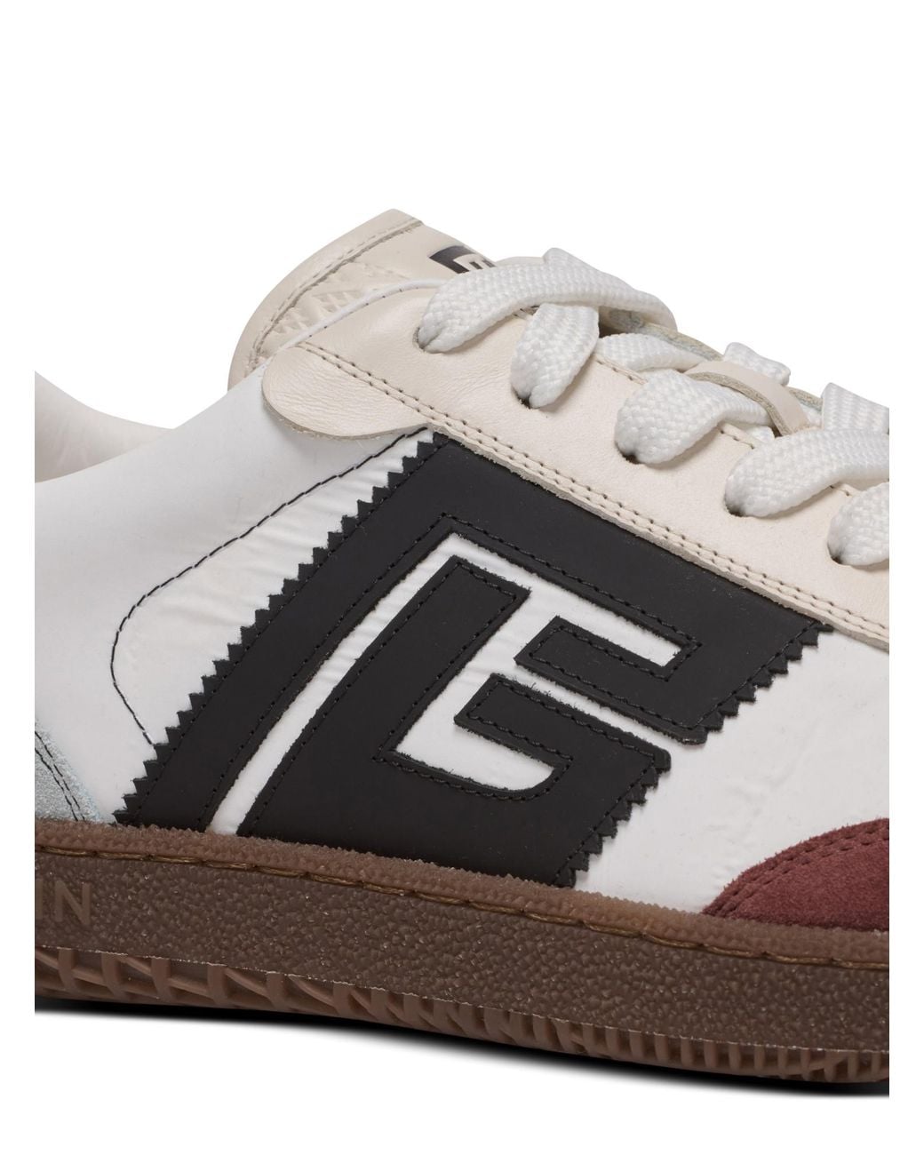 Balmain Brown Swan Suede And Nylon Trainers for men